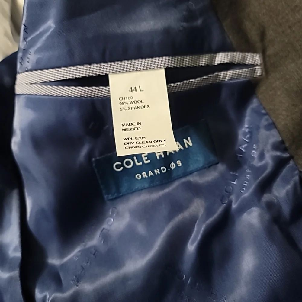 Cole Haan Men's Wool Blend Slim‎ Fit Stretch Sports Coat Charcoal 44L NWT $495